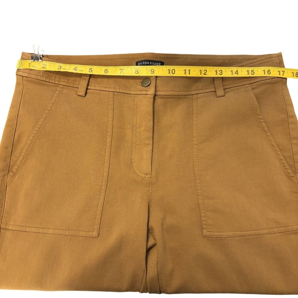 Eileen Fisher Clay Organic Cotton Straight-Leg Pants With Front Patch Pockets - Picture 9 of 14